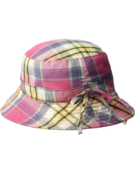 Palarie de Soare, Banz, cu Fundă, Protectie UPF50+, Pink Check