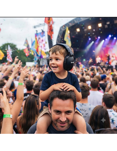 Casti cu antifoane pentru copii de la 3 ani, Banz Kidz, Negru