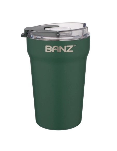 Pahar Termic, Dublu, 410ml + capac izolator, Dark Green